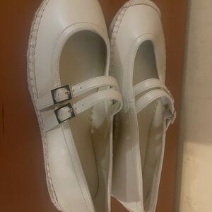 Vince Camuto White Mary Jane Flats